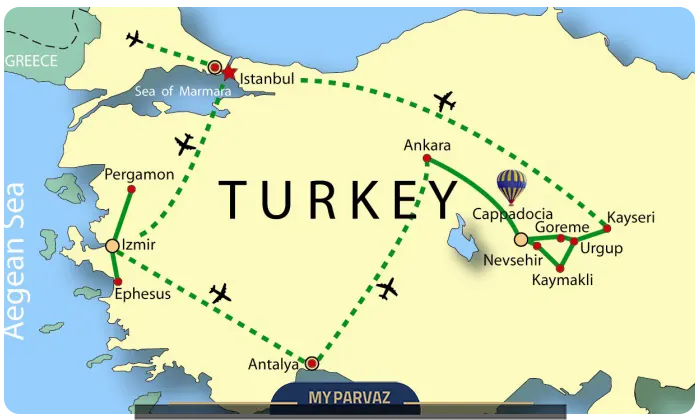 Distance from Istanbul to Antalya
